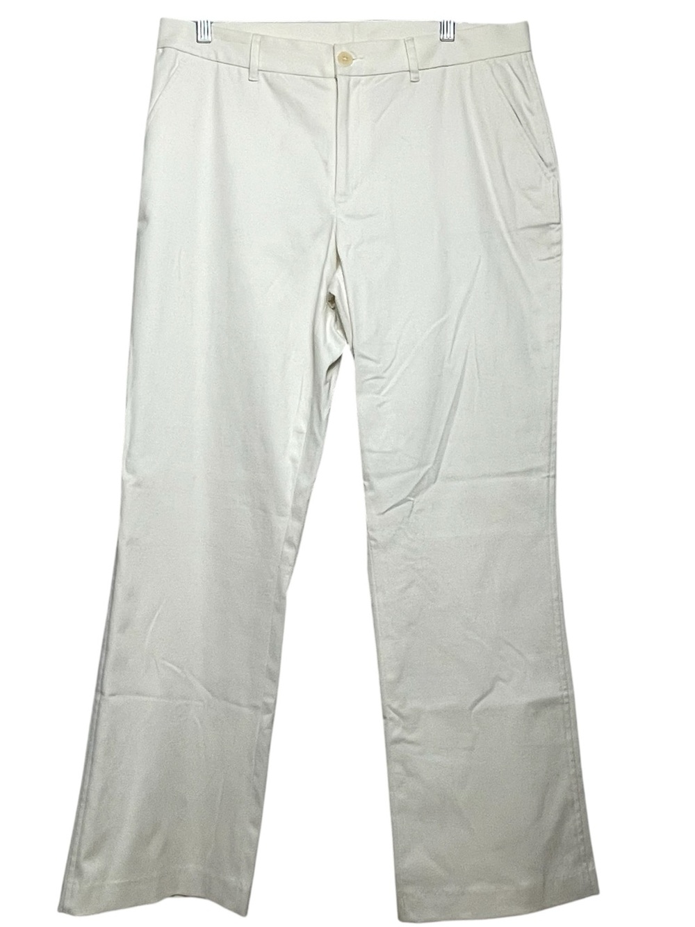 Lauren Ralph Lauren WMNS Cream Straight Leg Flat Front Pants Pockets Ivory Sz 12